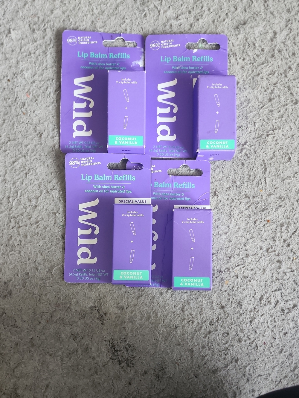 Lip Balm Refills Coconut & Vanilla - Purple Pack